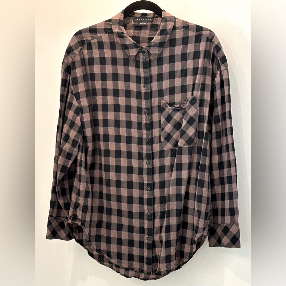 Sanctuary Plaid Boyfriend Tunic M Medium EUC